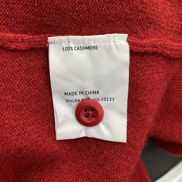 Commons 100% Cashmere Polo Sweater Mens Large Red Long Sleeve - Picture 9 of 10